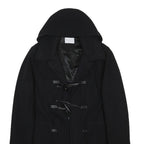 SANDRO Womens Black Wool Blend Jacket L Button Closure Classic Outerwear Coat