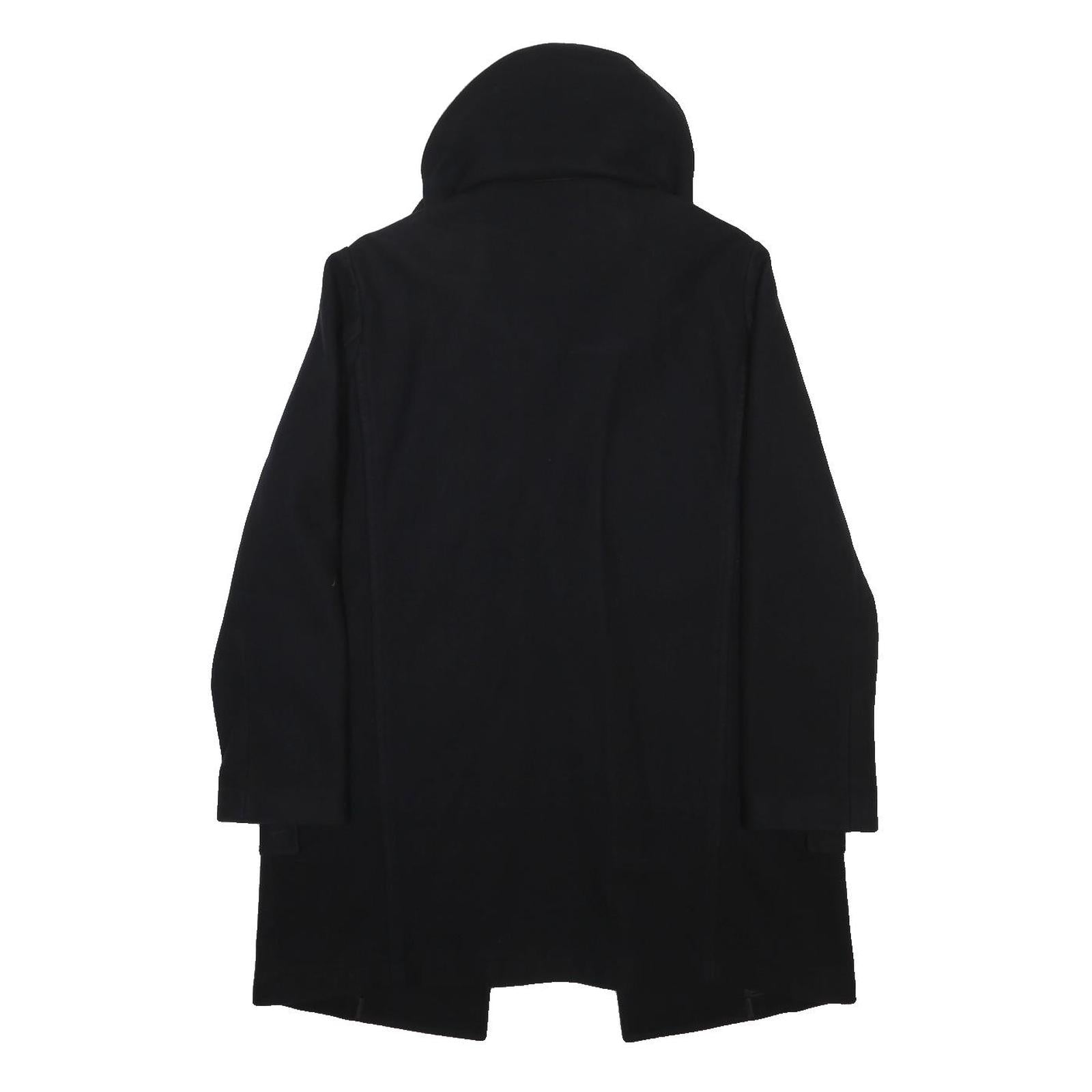SANDRO Womens Black Wool Blend Jacket L Button Closure Classic Outerwear Coat