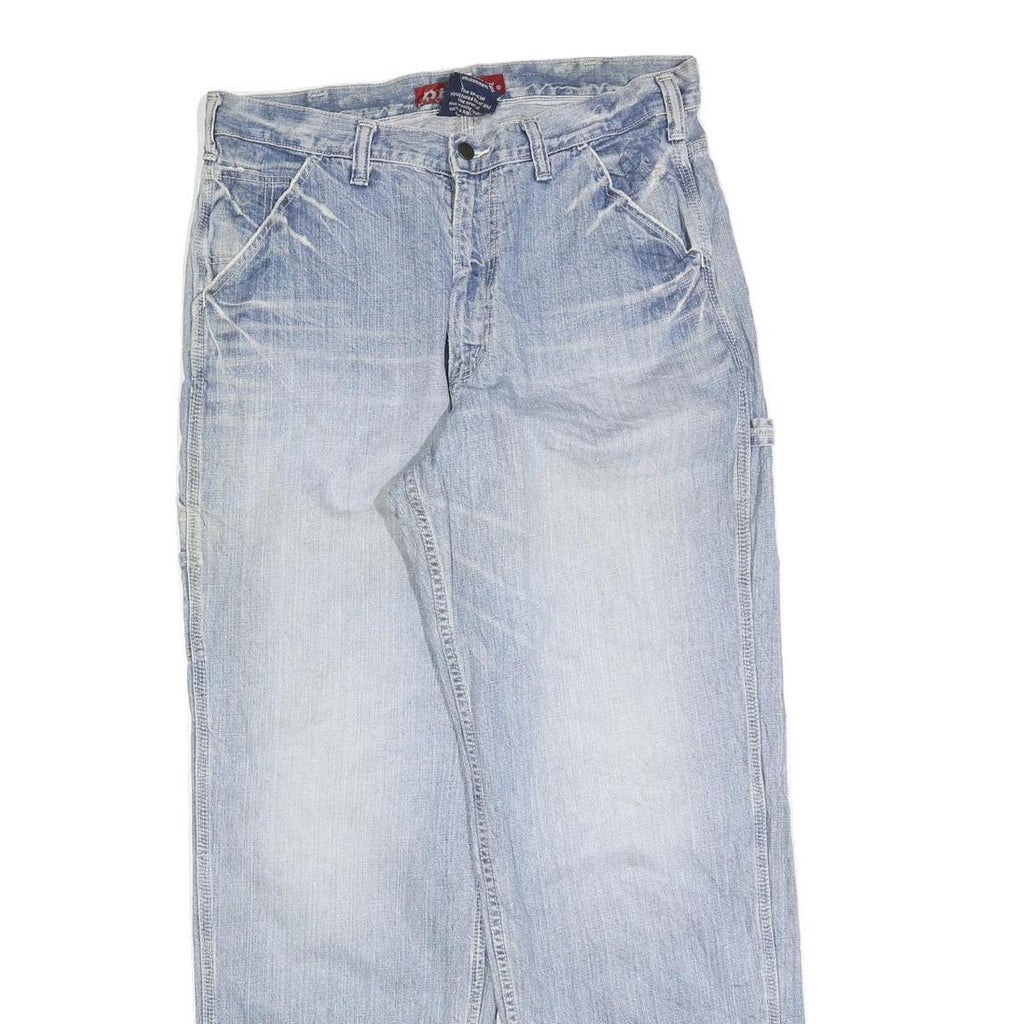 DICKIES Mens Relaxed Light Blue Denim Cotton Blend Jeans W36 L32 Casual Zip