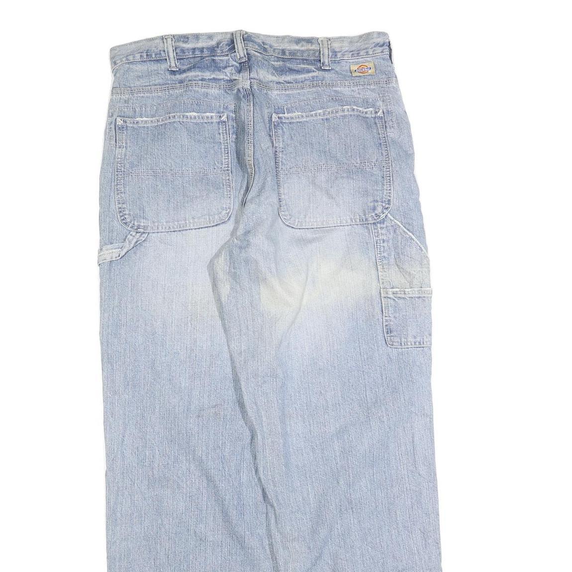 DICKIES Mens Relaxed Light Blue Denim Cotton Blend Jeans W36 L32 Casual Zip