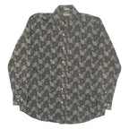 NATURAL ISSUE Mens Shirt Black Crazy Pattern Long Sleeve M