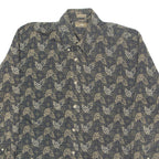 NATURAL ISSUE Mens Shirt Black Crazy Pattern Long Sleeve M