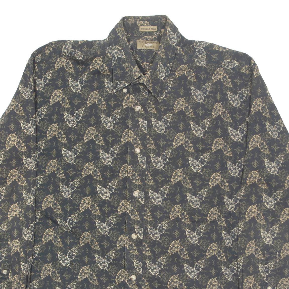 NATURAL ISSUE Mens Shirt Black Crazy Pattern Long Sleeve M