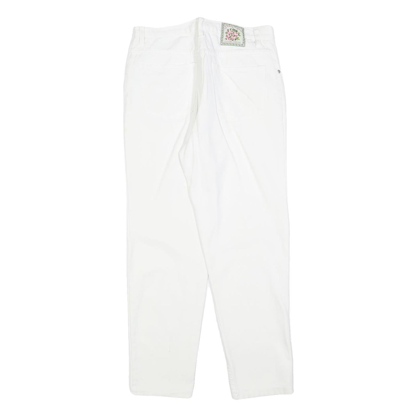 SYLVANIA FASHION Womens White Regular Fit Straight Denim Jeans W28 L28 Cotton