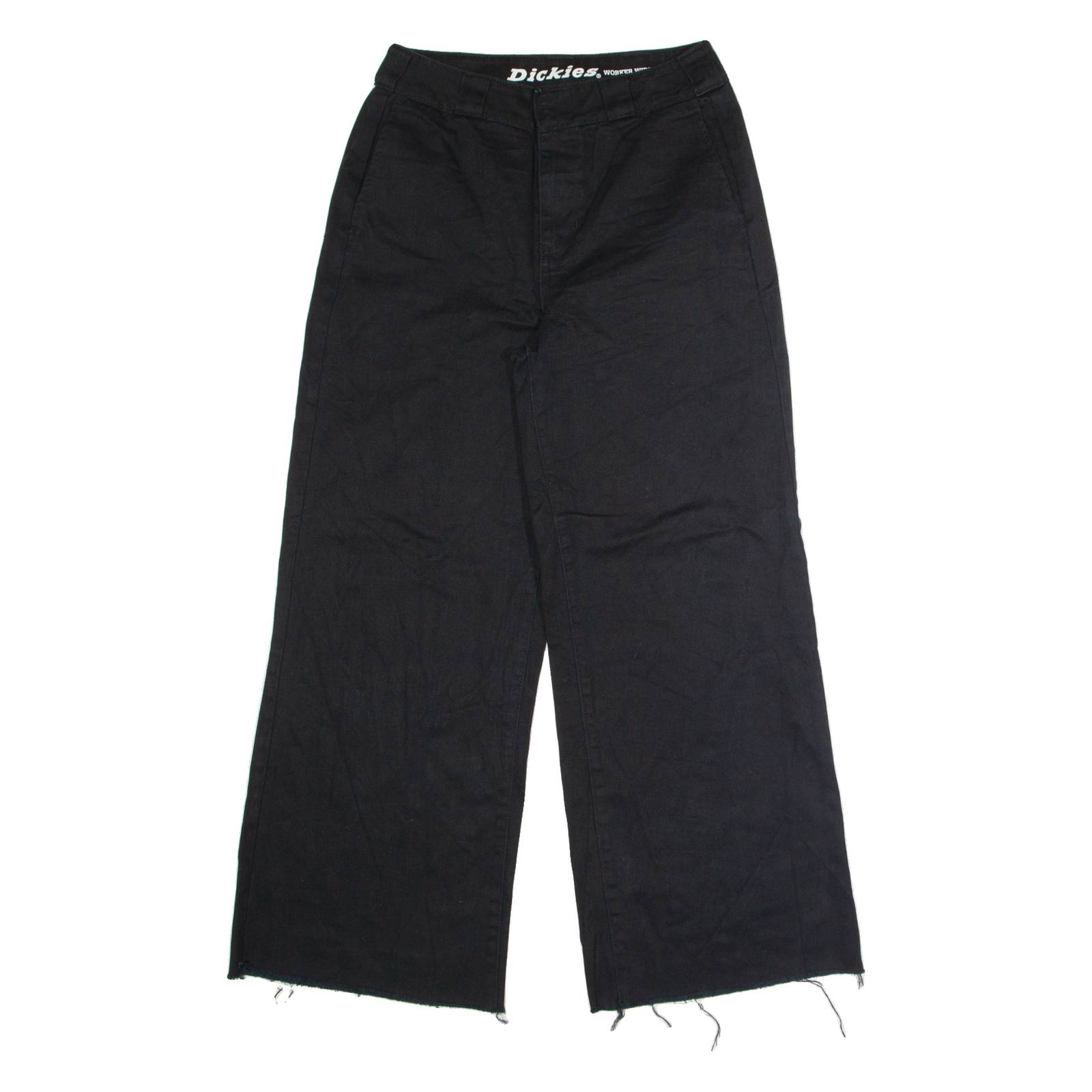 DICKIES Workwear Womens Twill Trousers Black Regular Wide-Leg W30 L27