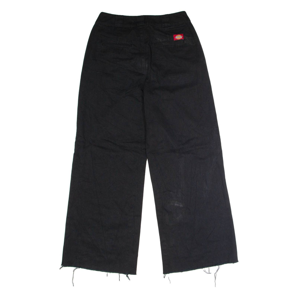 DICKIES Workwear Womens Twill Trousers Black Regular Wide-Leg W30 L27