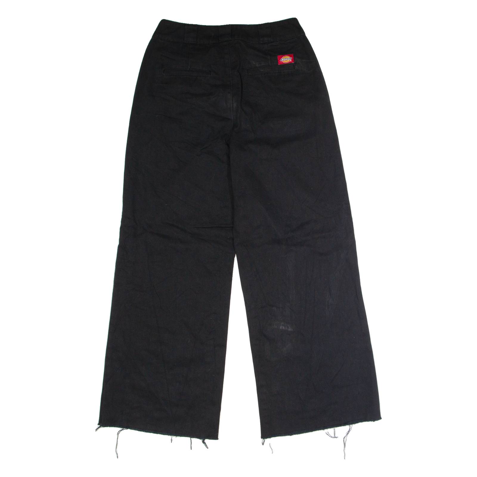 DICKIES Workwear Womens Twill Trousers Black Regular Wide-Leg W30 L27