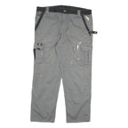 DICKIES Mens Grey Straight Twill Workwear Relaxed Cargo Trousers W40 L30