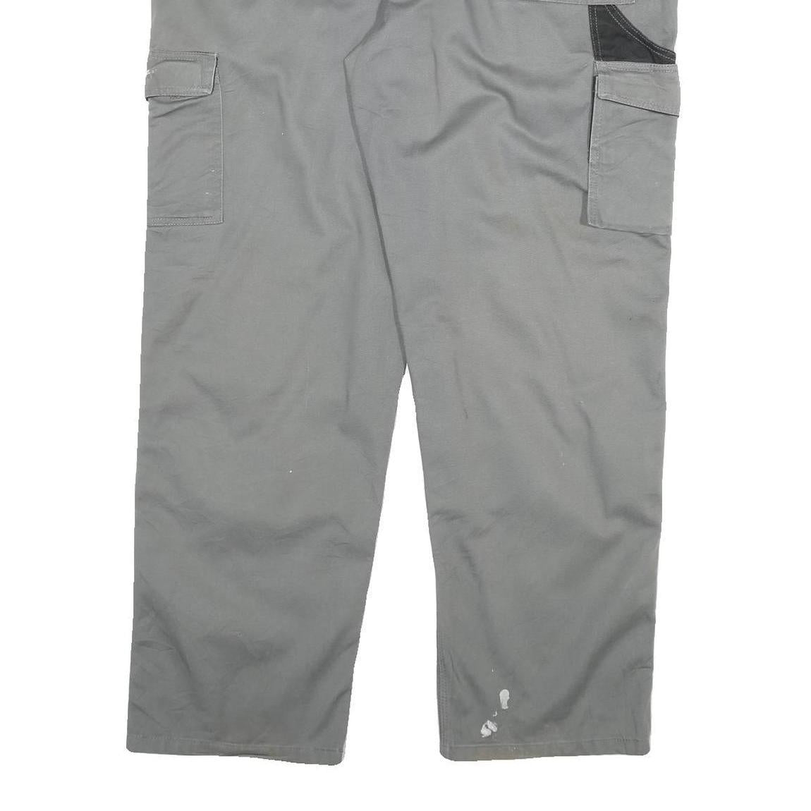 DICKIES Mens Grey Straight Twill Workwear Relaxed Cargo Trousers W40 L30
