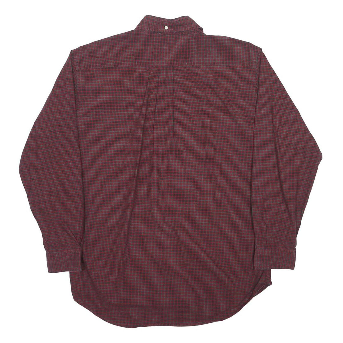 TOMMY HILFIGER Mens Maroon & Green Checked Shirt M Classic Fit Button-Down