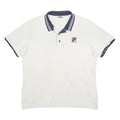 FILA Mens White & Navy Basic Cotton Short Sleeve Polo Shirt XL Brand Logo