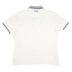 FILA Mens White & Navy Basic Cotton Short Sleeve Polo Shirt XL Brand Logo