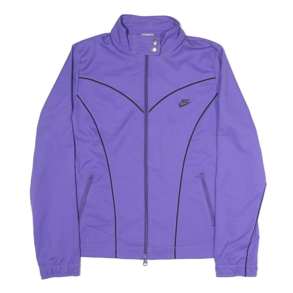NIKE Womens Purple Jacket UK 10 Polyester Blend Zip Up Athletic Casual