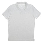 CHAMPION Mens Grey Short Sleeve Plain S Cotton Blend Polo Shirt