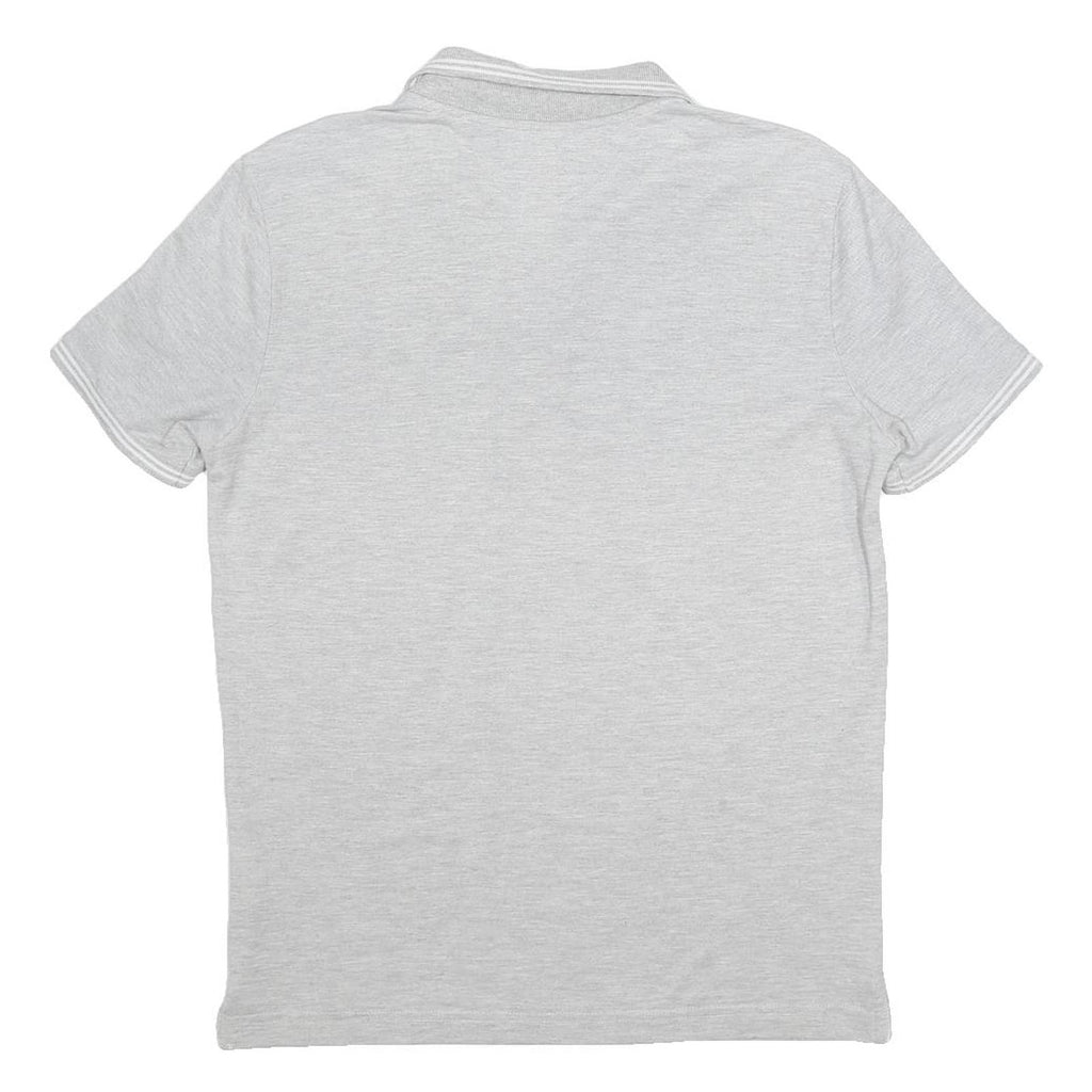 CHAMPION Mens Grey Short Sleeve Plain S Cotton Blend Polo Shirt
