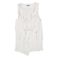 MINT VELVET Womens White Sleeveless Jacket UK 14 Polyester Blend Casual Layer