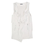 MINT VELVET Womens White Sleeveless Jacket UK 14 Polyester Blend Casual Layer
