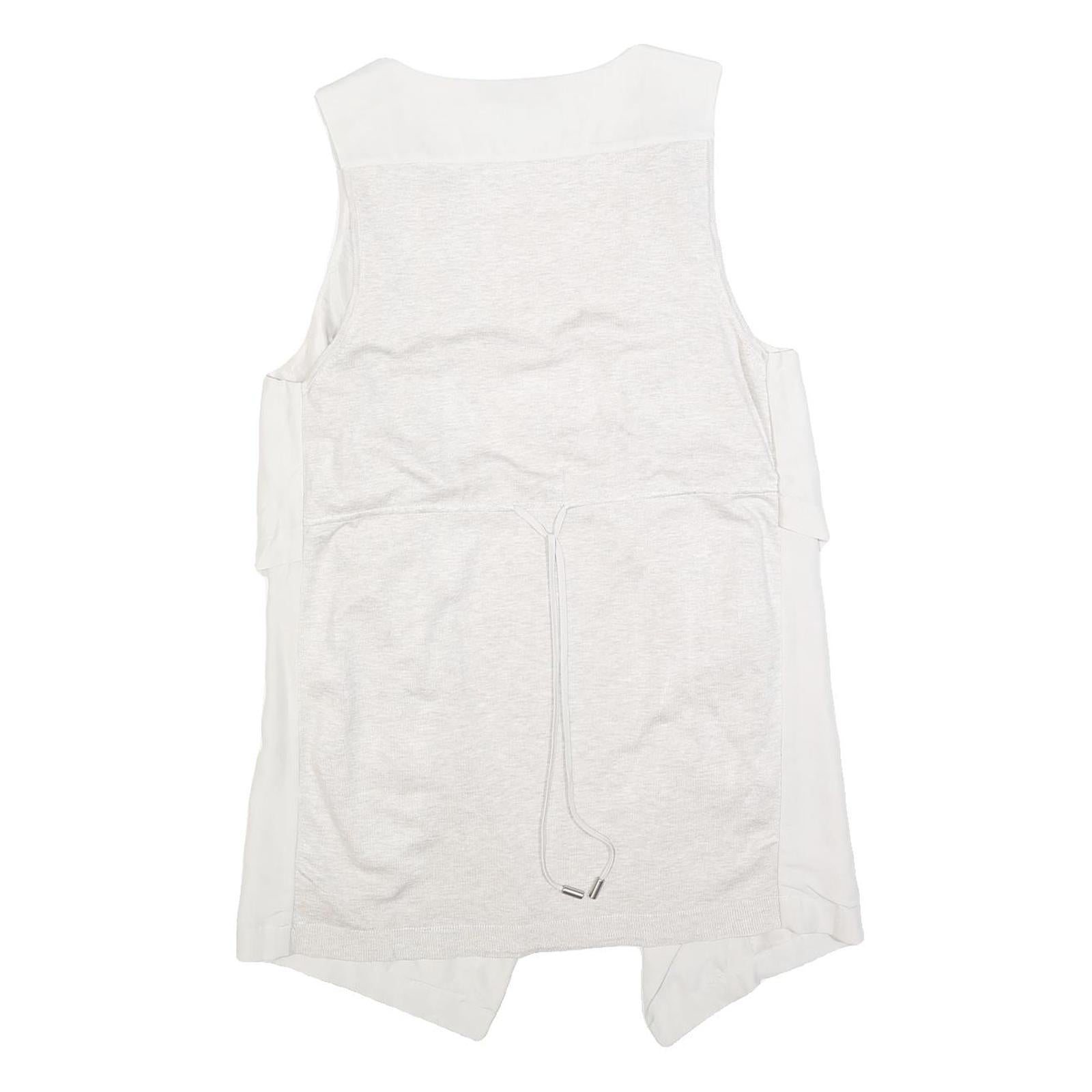 MINT VELVET Womens White Sleeveless Jacket UK 14 Polyester Blend Casual Layer