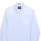 GUESS Mens Blue Slim Fit Shirt S Cotton Blend Casual Long Sleeve