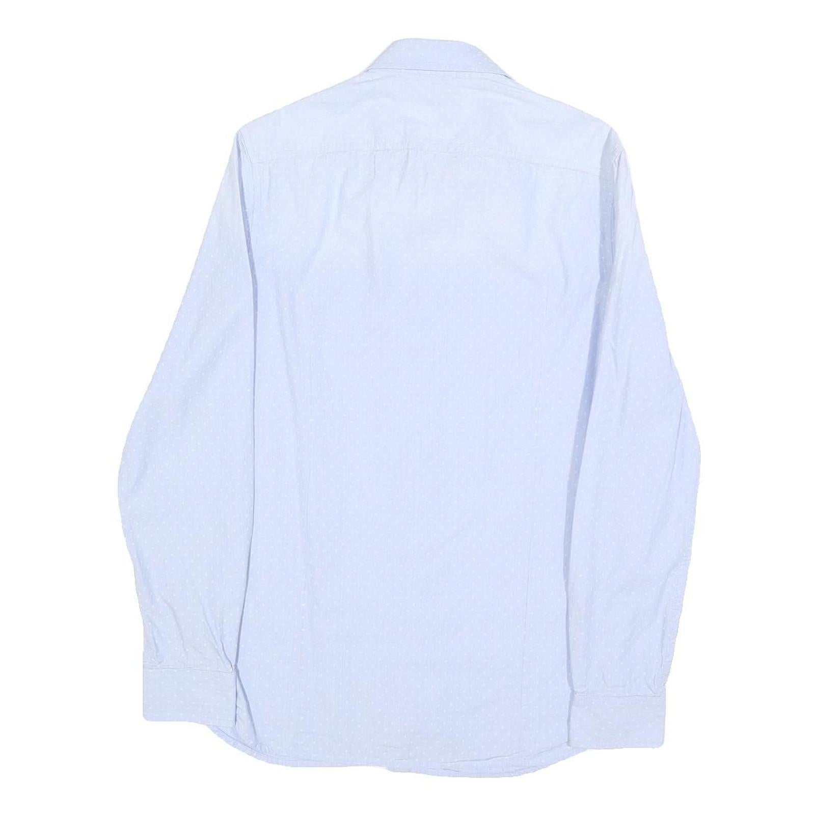 GUESS Mens Blue Slim Fit Shirt S Cotton Blend Casual Long Sleeve