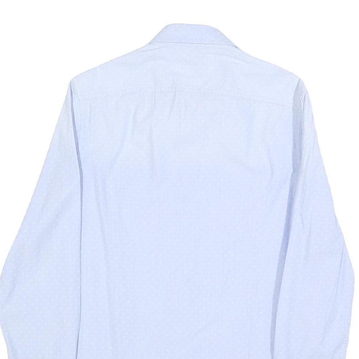 GUESS Mens Blue Slim Fit Shirt S Cotton Blend Casual Long Sleeve