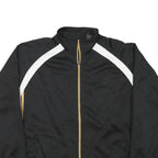 STARTER Mens Black & White Track Jacket L Polyester Blend Zip Athletic