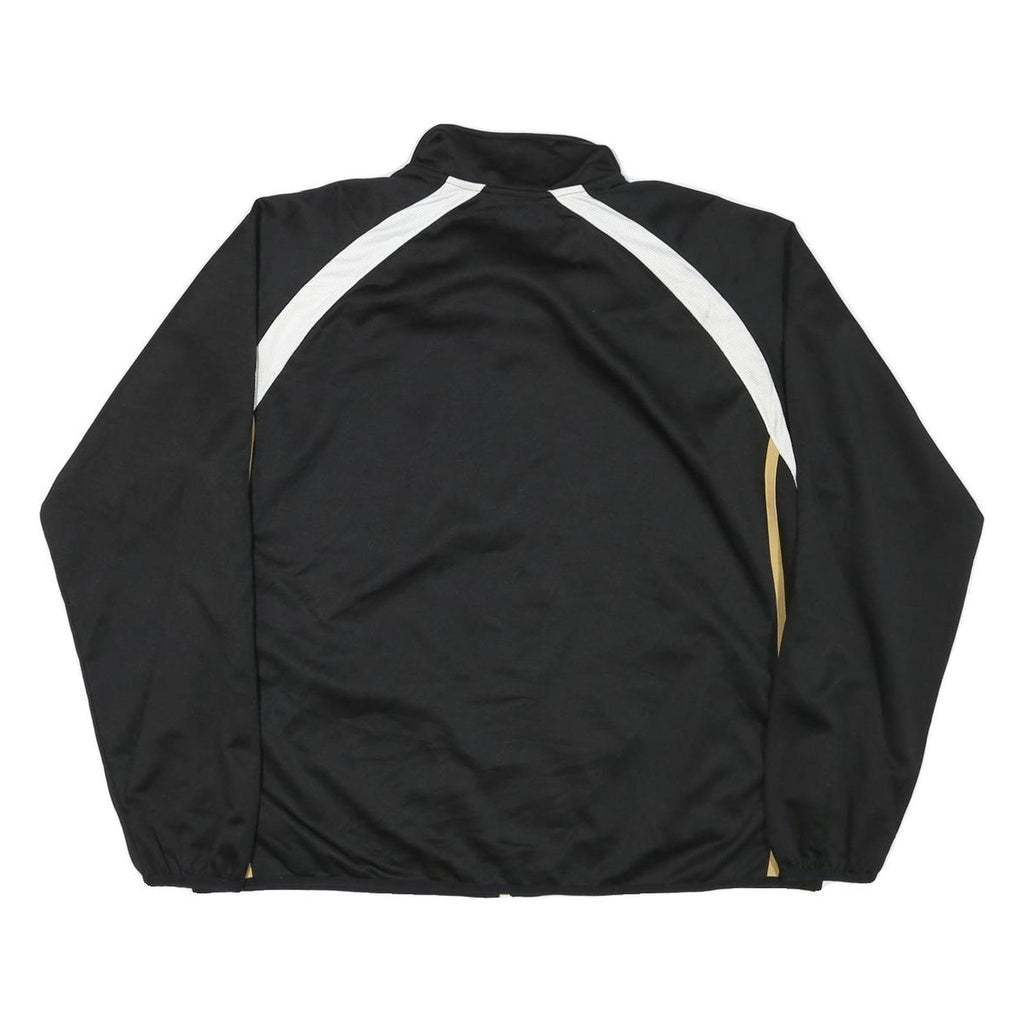 STARTER Mens Black & White Track Jacket L Polyester Blend Zip Athletic