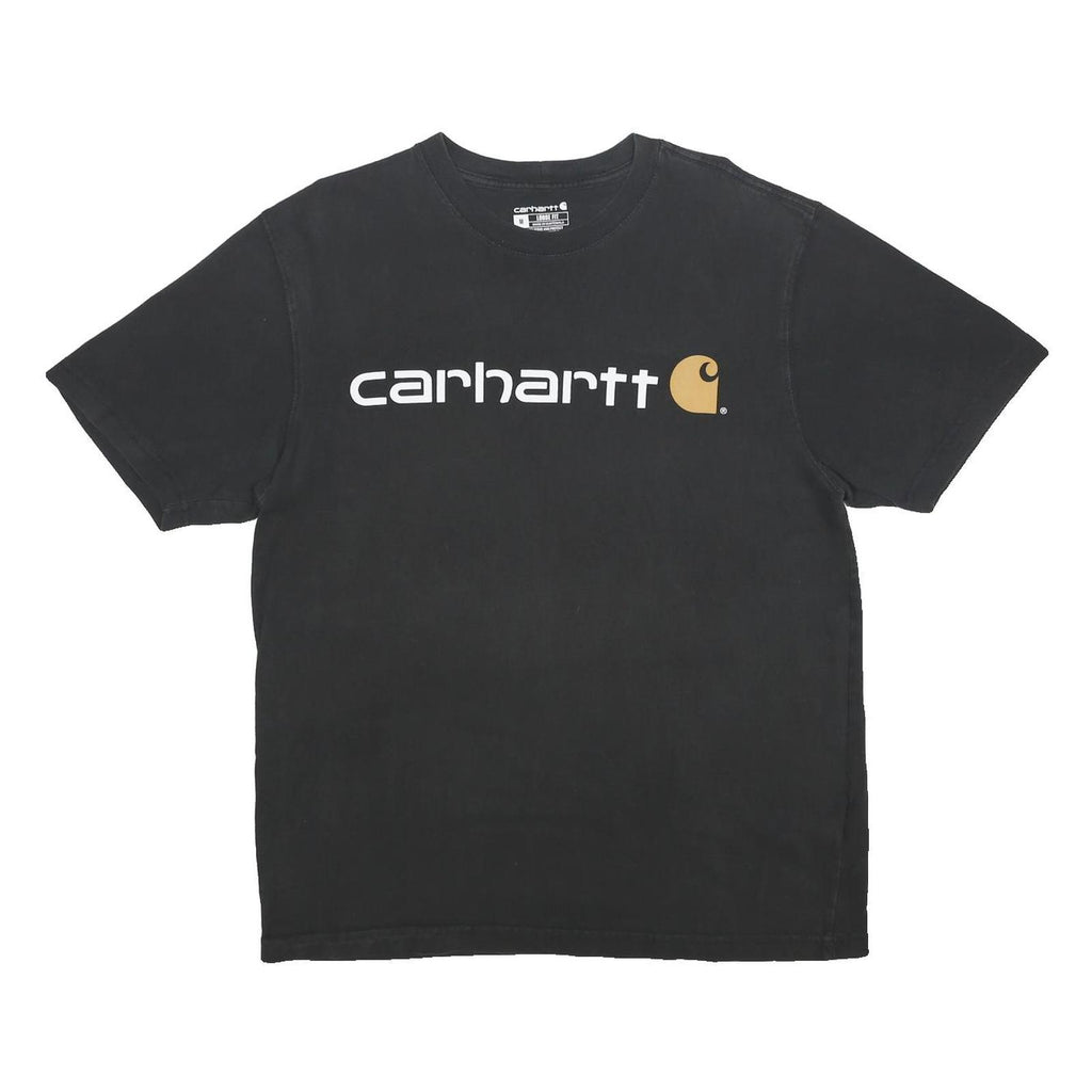 CARHARTT Mens Black Logo Graphic T-Shirt M Short Sleeve Crew Neck Cotton
