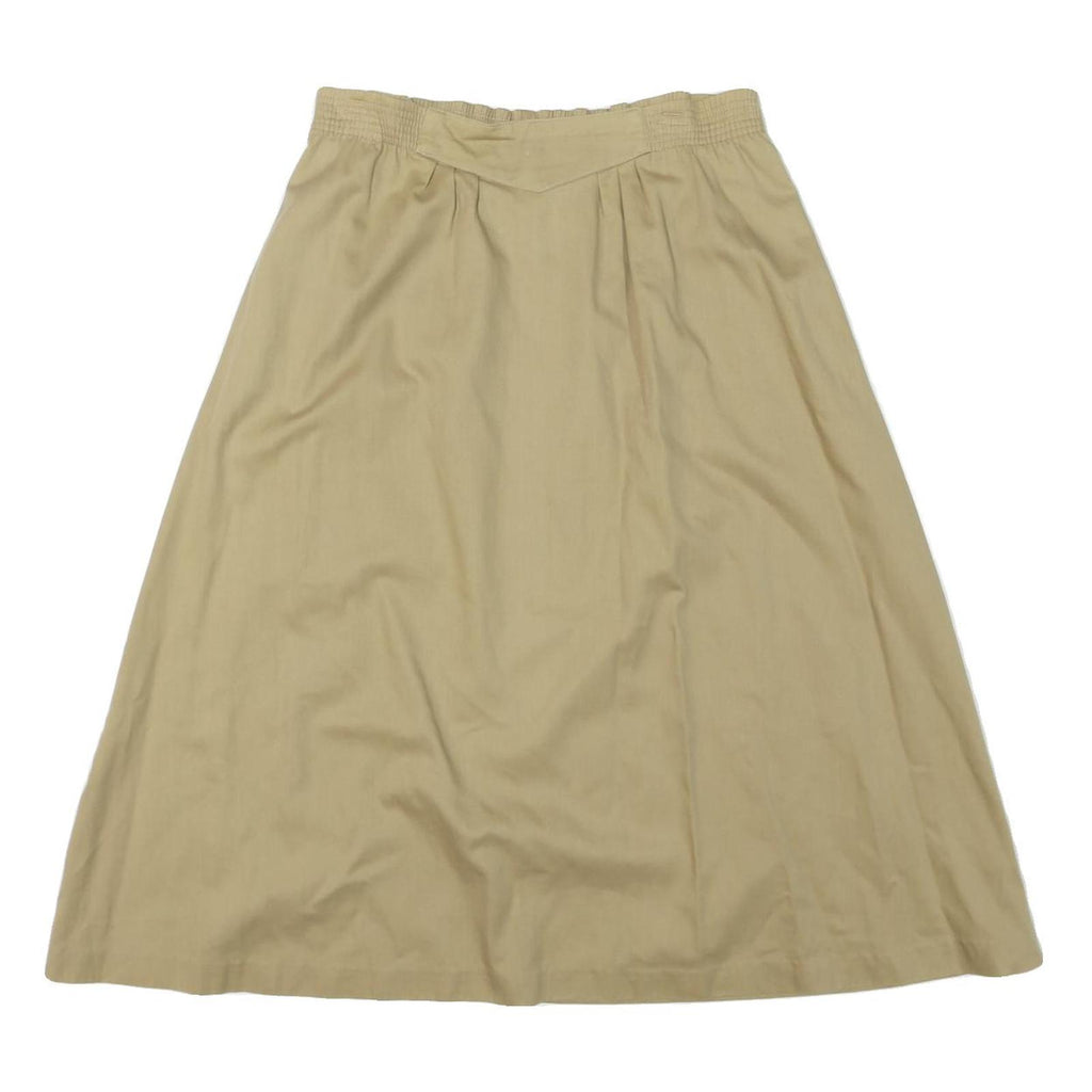 MARC ANTHONY Womens Beige Cotton Blend Midi A-Line Skirt L Comfortable Casual