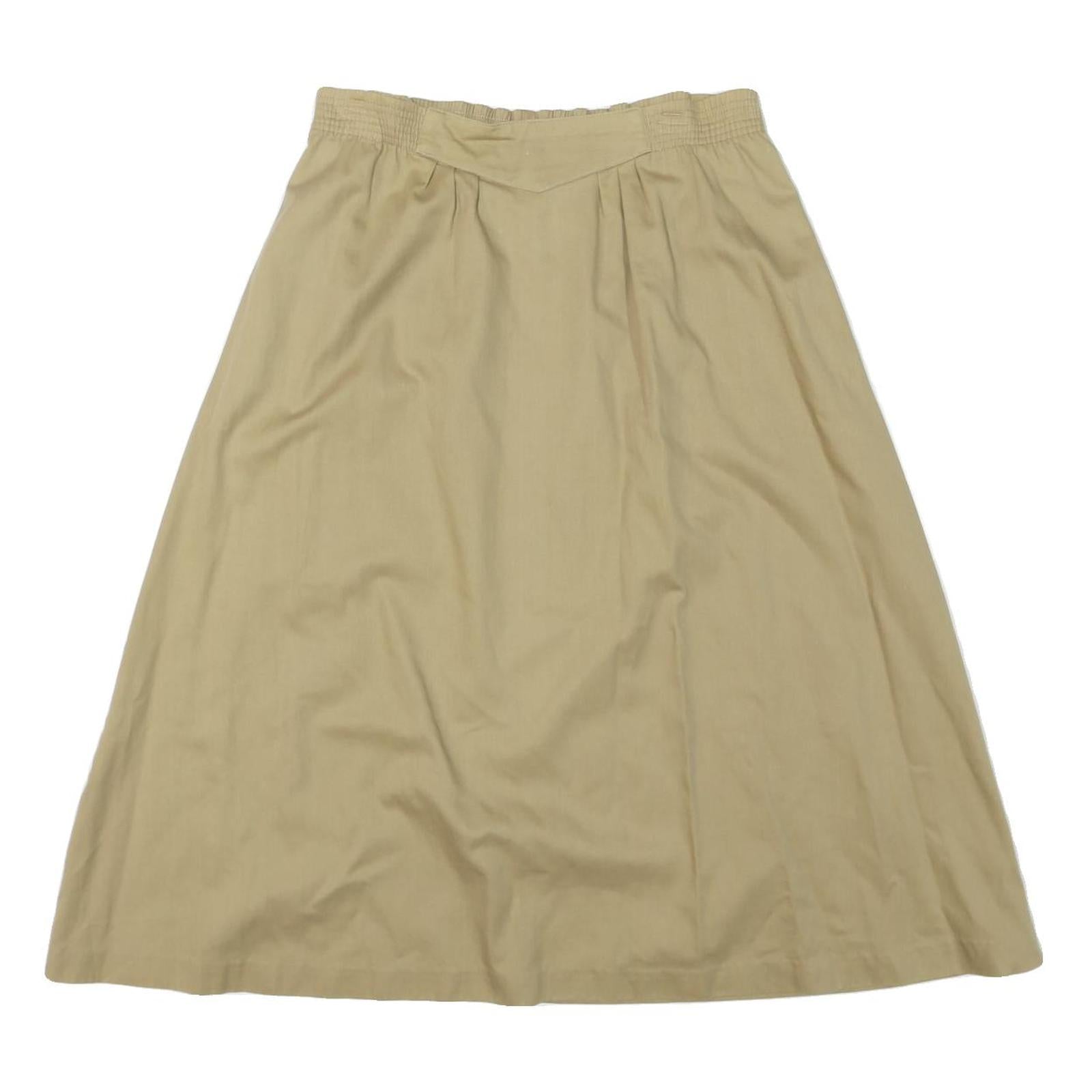MARC ANTHONY Womens Beige Cotton Blend Midi A-Line Skirt L Comfortable Casual