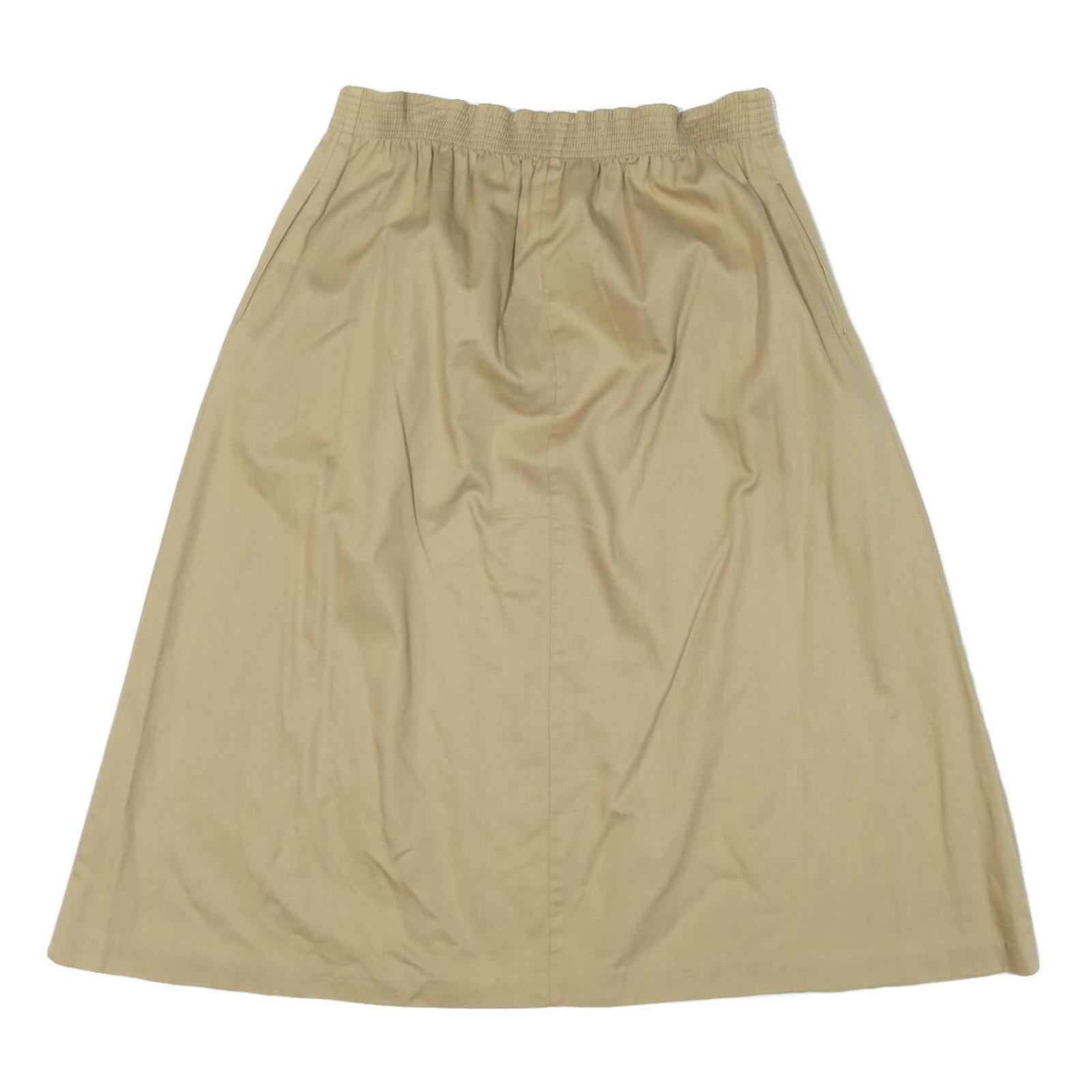 MARC ANTHONY Womens Beige Cotton Blend Midi A-Line Skirt L Comfortable Casual