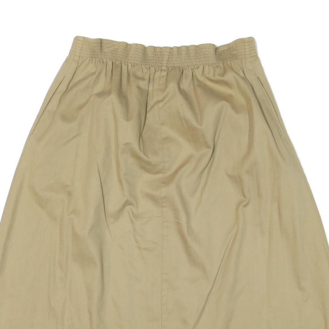 MARC ANTHONY Womens Beige Cotton Blend Midi A-Line Skirt L Comfortable Casual