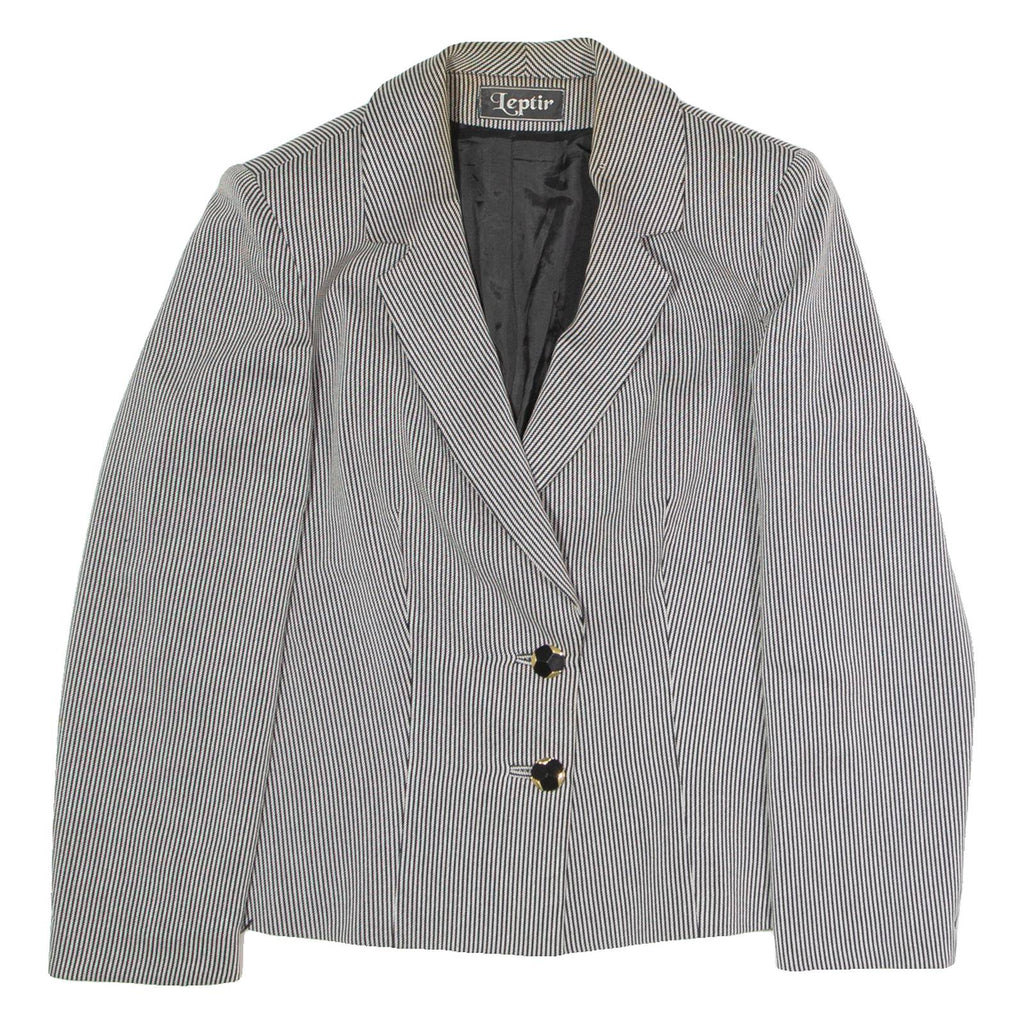 LEPTIR Womens Blazer Jacket Grey Pinstripe XS