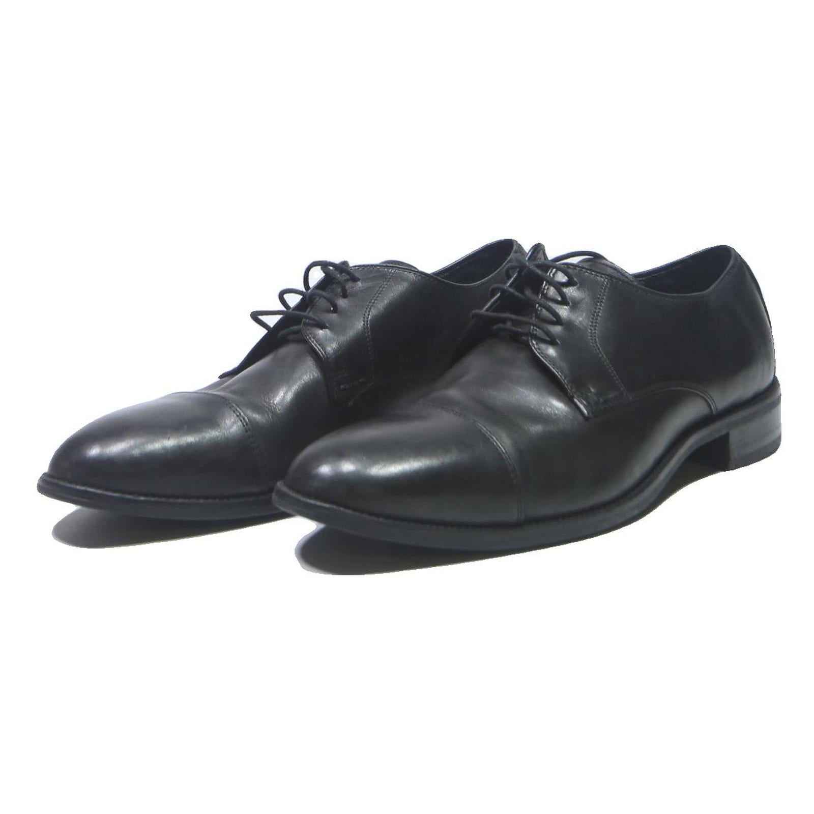 COLE HAAN Mens Black Leather Derby Shoes Uk 11.5 Classic Formal Dress Footwear