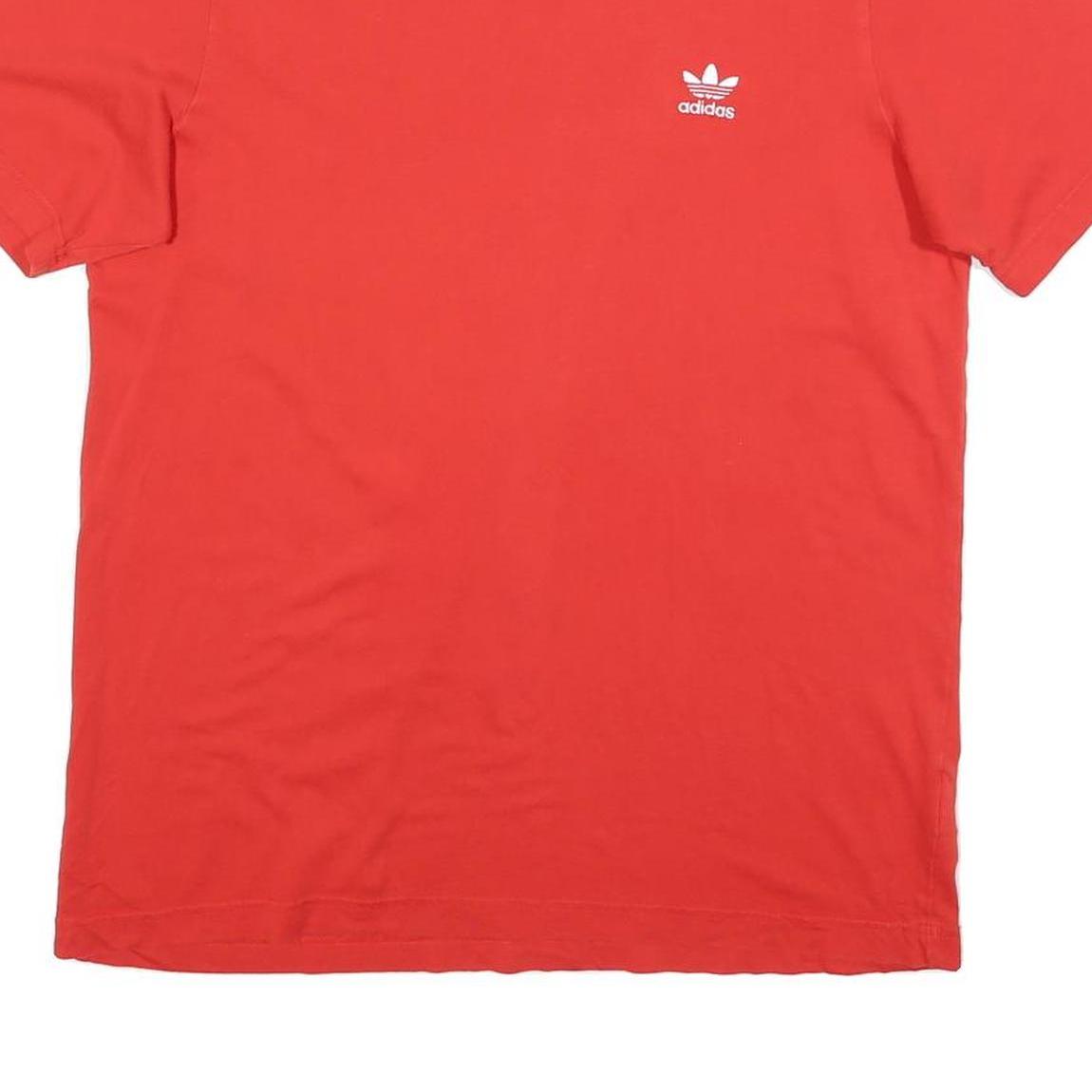 ADIDAS Mens Red Graphic T-Shirt L Short Sleeve Crew Neck Casual Wear