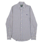 FRED PERRY Slim Fit Mens Shirt Brown Check Long Sleeve S