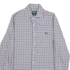 FRED PERRY Slim Fit Mens Shirt Brown Check Long Sleeve S