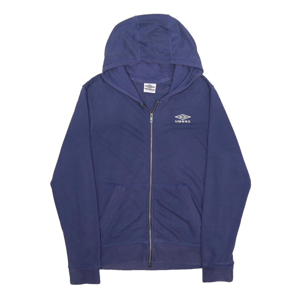 UMBRO Mens Blue Full Zip Hoodie S Cotton Blend Casual Sportswear