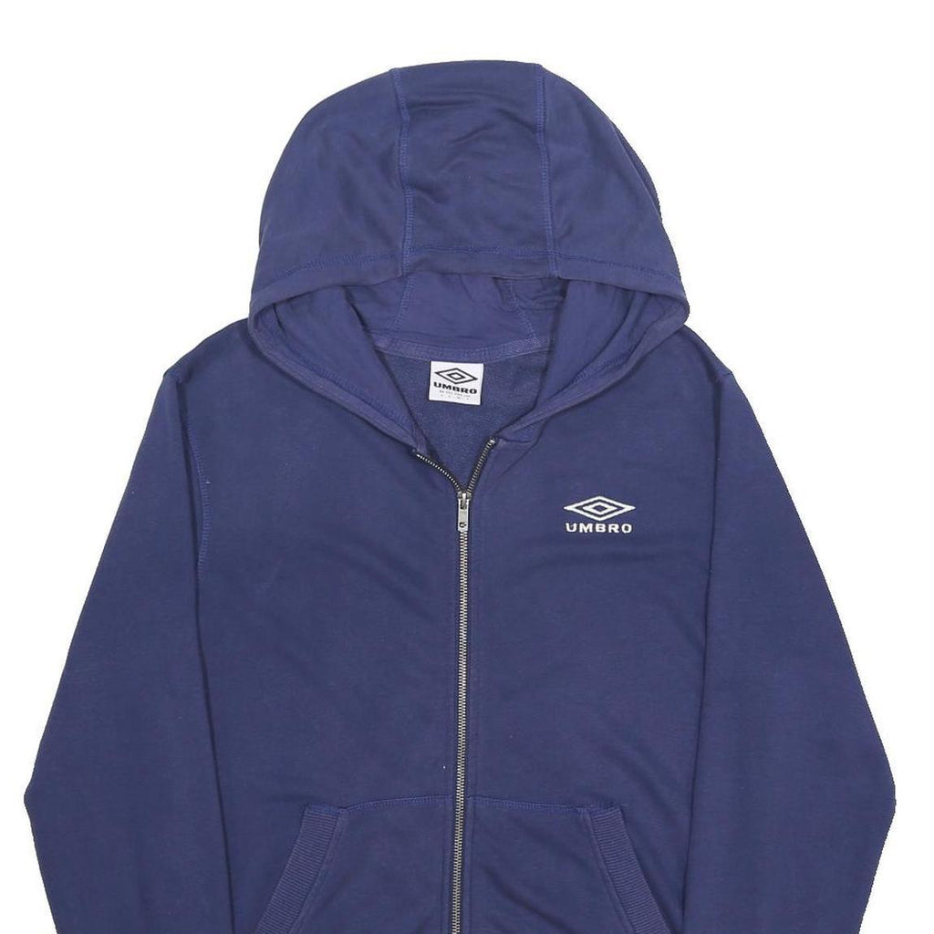 UMBRO Mens Blue Full Zip Hoodie S Cotton Blend Casual Sportswear