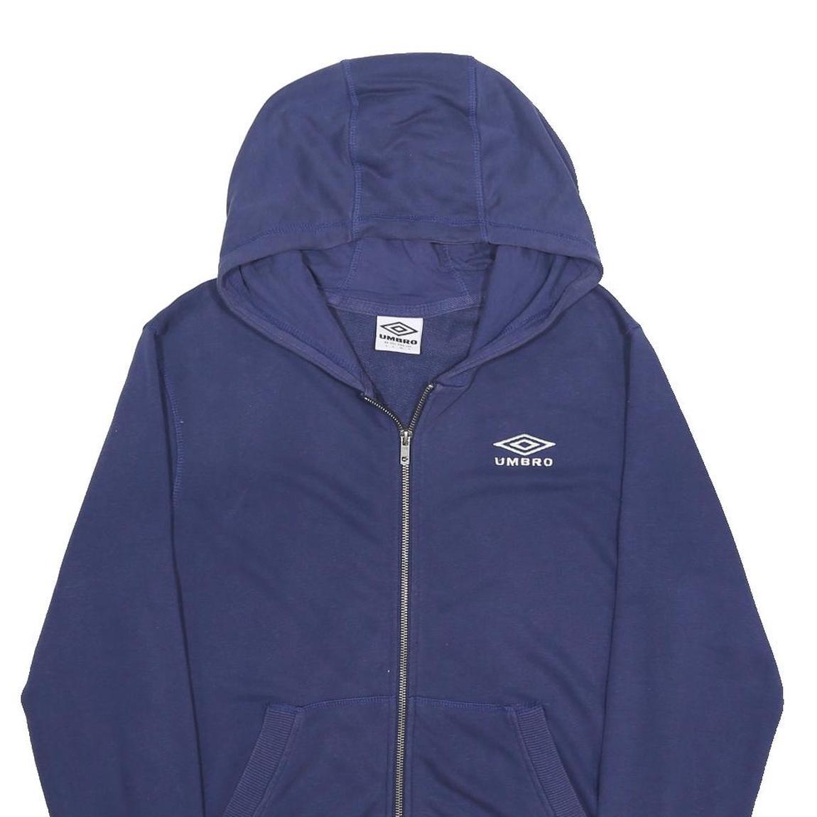 UMBRO Mens Blue Full Zip Hoodie S Cotton Blend Casual Sportswear