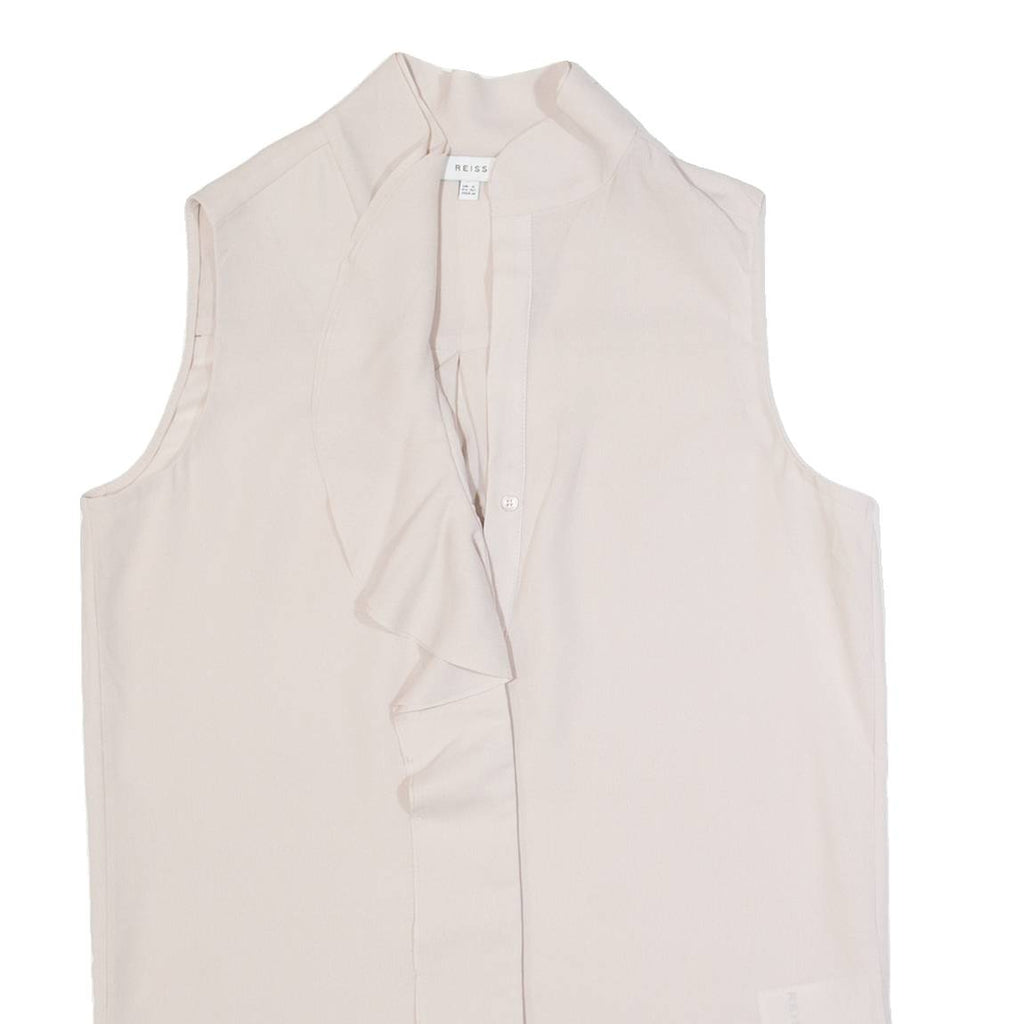 REISS Noa Womens Off Shoulder Vest Pink V-Neck Sleeveless UK 4