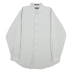 NAUTICA Mens White & Blue Checked Cotton Shirt XL Classic Button-Down Collar