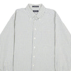 NAUTICA Mens White & Blue Checked Cotton Shirt XL Classic Button-Down Collar
