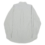 NAUTICA Mens White & Blue Checked Cotton Shirt XL Classic Button-Down Collar