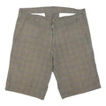 CARHARTT Mens Shorts Beige Plaid Casual M W34 Cotton Blend Zip Pockets