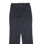 TRUSSARDI Mens Cotton Blend Black Regular Straight Trousers W31 L33 Classic Zip