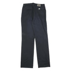 TRUSSARDI Mens Cotton Blend Black Regular Straight Trousers W31 L33 Classic Zip