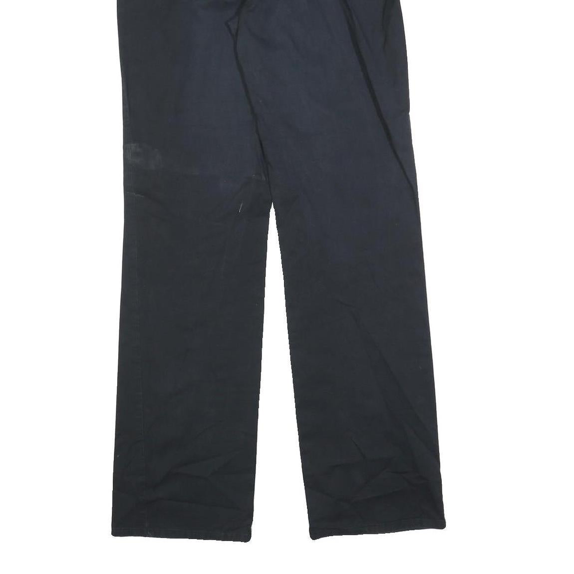 TRUSSARDI Mens Cotton Blend Black Regular Straight Trousers W31 L33 Classic Zip