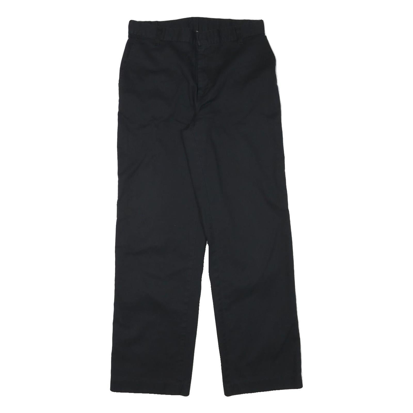 DICKIES Mens Black Cotton Blend Regular Fit Straight Leg Trousers W30 L31
