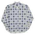 PETER HADLEY Mens Blue & White Patterned Cotton Blend Shirt L Casual Long Sleeve